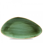 CHURCHILL SUPER VITRIFIED STONECAST SAMPHIRE GREEN TRIANGULAR PLATE 14X7.4"