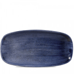 CHURCHILL SUPER VITRIFIED STONECAST PATINA COBALT BLUE OBLONG PLATE 11.7X6"