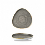 CHURCHILL STONECAST GREY 20CM TRIANGLE WALLED CHEFS PLATE