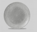 CH STUDIO PRINTS RAKU JASPER GREY COUPE PLATE 10.25" X12