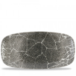 KINTSUGI QUARTZ BLACK CHEFS' OBLONG PLATE NO. 4 35.5 X 18.9