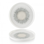 FUSION AGATE GREY CHEFS' WALLED PLATE 26CM