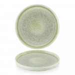 HARVEST GRAIN SPECKLED GREEN ROUND WALLED PLATE 26CM
