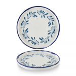 HARVEST MEDITERRANEAN BLUE ROUND WALLED PLATE 21CM