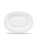 CHURCHILL SUPER VITRIFIED BAMBOO WHITE RIMMED OVAL DISH 11"