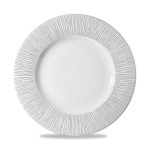 CHURCHILL SUPER VITRIFIED BAMBOO WHITE WIDE RIM PLATE 12"