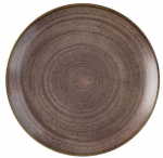 CHURCHILL SUPER VITRIFIED STONECAST RAW BROWN COUPE PLATE 10.2"