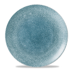CHURCHILL SUPER VITRIFIED STUDIO PRINTS RAKU TOPAZ BLUE COUPE PLATE 11.3"
