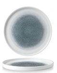 CHURCHILL RAKU TOPAZ BLUE WALLED PLATE 10 2/8" X6