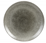 CHURCHILL SUPER VITRIFIED STUDIO PRINTS RAKU QUARTZ BLACK COUPE PLATE 11.3"