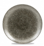 CHURCHILL SUPER VITRIFIED STUDIO PRINTS RAKU QUARTZ BLACK COUPE PLATE 8.5"