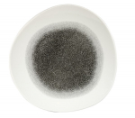CHURCHILL SUPER VITRIFIED STUDIO PRINTS RAKU QUARTZ BLACK ORGANIC PLATE 11.3"