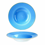 CHURCHILL SUPER VITRIFIED STONECAST CORNFLOWER BLUE WIDE RIM BOWL 10OZ