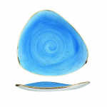 CHURCHILL SUPER VITRIFIED STONECAST CORNFLOWER BLUE TRIANGULAR PLATE 12.2"