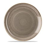 CHURCHILL SUPER VITRIFIED STONECAST PEPPERCORN GREY COUPE PLATE 12.8"