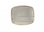 CHURCHILL SUPER VITRIFIED STONECAST PEPPERCORN GREY CHEF'S OBLONG PLATE 9.3X6.2"