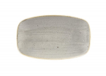 CHURCHILL SUPER VITRIFIED STONECAST PEPPERCORN GREY CHEF'S OBLONG PLATE 7.9X4.8"