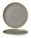 CHURCHILL SUPER VITRIFIED STONECAST PEPPERCORN GREY WALLED PLATE 6.2"