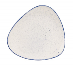 CHURCHILL SUPER VITRIFIED STONECAST HINTS INDIGO BLUE TRIANGULAR PLATE 12.3"