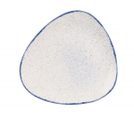 CHURCHILL SUPER VITRIFIED STONECAST HINTS INDIGO BLUE TRIANGULAR PLATE 10.4"