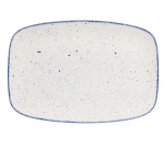 CHURCHILL SUPER VITRIFIED STONECAST HINTS INDIGO BLUE OBLONG PLATTER 13.5X9.2"