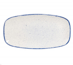 CHURCHILL SUPER VITRIFIED STONECAST HINTS INDIGO BLUE OBLONG PLATE 14X7.4"