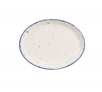 CHURCHILL SUPER VITRIFIED STONECAST HINTS INDIGO BLUE OVAL PLATE 10"
