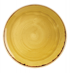 CHURCHILL SUPER VITRIFIED STONECAST MUSTARD SEED COUPE PLATE 12.8"