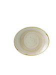 CHURCHILL SUPER VITRIFIED STONECAST NUTMEG CREAM OVAL PLATE 7.6X6.3"