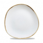 CHURCHILL SUPER VITRIFIED STONECAST BARLEY WHITE ORGANIC ROUND PLATE 8.3"
