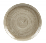 CHURCHILL SUPER VITRIFIED STONECAST PATINA ANTIQUE TAUPE COUPE PLATE 11.3"