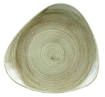CHURCHILL SUPER VITRIFIED STONECAST PATINA ANTIQUE TAUPE TRIANGULAR PLATE 12.2"