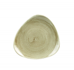 CHURCHILL SUPER VITRIFIED STONECAST PATINA ANTIQUE TAUPE TRIANGULAR PLATE 7.6"