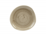 CHURCHILL SUPER VITRIFIED STONECAST PATINA ANTIQUE TAUPE ORGANIC PLATE 7.3"