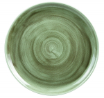 CHURCHILL SUPER VITRIFIED STONECAST PATINA BURNISHED GREEN COUPE PLATE 12.8"
