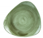 CHURCHILL SUPER VITRIFIED STONECAST PATINA BURNISHED GREEN TRIANGULAR PLATE 12.2"