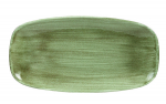 CHURCHILL SUPER VITRIFIED STONECAST PATINA BURNISHED GREEN OBLONG PLATE 11.7X6"