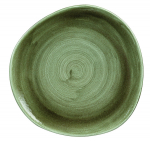 CHURCHILL SUPER VITRIFIED STONECAST PATINA BURNISHED GREEN ORGANIC PLATE 11.3"