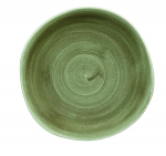 CHURCHILL SUPER VITRIFIED STONECAST PATINA BURNISHED GREEN ORGANIC PLATE 10.4"