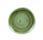 CHURCHILL SUPER VITRIFIED STONECAST PATINA BURNISHED GREEN ORGANIC PLATE 8.3"