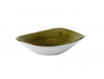 CHURCHILL SUPER VITRIFIED STONECAST PLUME OLIVE TRIANGULAR BOWL 21OZ