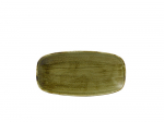 CHURCHILL SUPER VITRIFIED STONECAST PLUME OLIVE OBLONG PLATE 14X7.4"