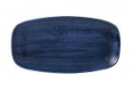 CHURCHILL SUPER VITRIFIED STONECAST PLUME ULTRAMARINE OBLONG PLATE 14X7.4"