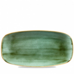 CHURCHILL SUPER VITRIFIED STONECAST SAMPHIRE GREEN OBLONG PLATE 11.7X6"