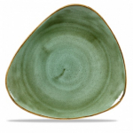 CHURCHILL SUPER VITRIFIED STONECAST SAMPHIRE GREEN TRIANGULAR PLATE 12.2"