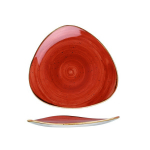 CHURCHILL SUPER VITRIFIED STONECAST SPICED ORANGE TRIANGULAR PLATE 12.2"