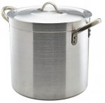 ALUMINIUM DEEP STOCKPOT & LID 21LTR 30CM DIA