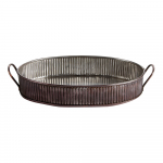 ANTIQUE SILVER RANGE SERVING TRAY ANTIQUE COPPER 31CM