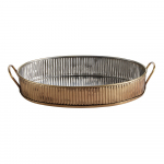 ANTIQUE SILVER RANGE SERVING TRAY ANTIQUE BRASS 31CM