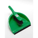 DUSTPAN & BRUSH STIFF GREEN
